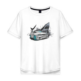 Мужская футболка хлопок Oversize с принтом Toyota Chaser 100 в Новосибирске, 100% хлопок | свободный крой, круглый ворот, “спинка” длиннее передней части | chaser 100 | toyota | toyota chaser | toyota chaser 100