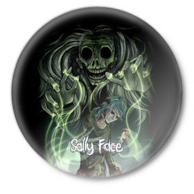Значок с принтом Sally Face (18) в Новосибирске,  металл | круглая форма, металлическая застежка в виде булавки | face | fisher | larry johnson | mask | sally | sally face | sally fisher | демоны | духи | маска | призраки | салли | салли фейс | салли фишер | фейс