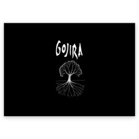 Поздравительная открытка с принтом Gojira в Новосибирске, 100% бумага | плотность бумаги 280 г/м2, матовая, на обратной стороне линовка и место для марки
 | death metal | from mars to sirius | gojira | magmа | terra incognita | the link | the way of all flesh | годжира | грув метал | группы | дэт метал | метал | музыка | рок