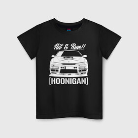 Детская футболка хлопок с принтом Nissan Silvia S14 Hoonigan в Новосибирске, 100% хлопок | круглый вырез горловины, полуприлегающий силуэт, длина до линии бедер | hoonigan | nissan | nissan silvia s14 | silvia s14