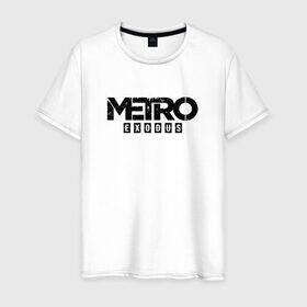 Мужская футболка хлопок с принтом METRO EXODUS (НА СПИНЕ) в Новосибирске, 100% хлопок | прямой крой, круглый вырез горловины, длина до линии бедер, слегка спущенное плечо. | exodus | horror | metro 2033 | metro exodus | survival | игры | исход | метро | метро 2035