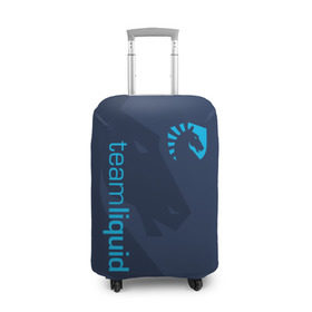 Чехол для чемодана 3D с принтом TEAM LIQUID в Новосибирске, 86% полиэфир, 14% спандекс | двустороннее нанесение принта, прорези для ручек и колес | 2019 | blue | cybersport | esport | liquid | logo | pro league | team | team liquid | киберспорт | логотип | тим ликвид | фирменные цвета