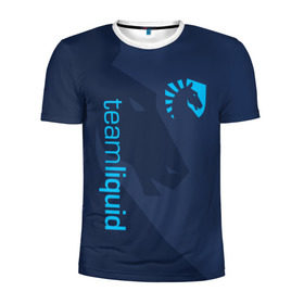 Мужская футболка 3D спортивная с принтом TEAM LIQUID в Новосибирске, 100% полиэстер с улучшенными характеристиками | приталенный силуэт, круглая горловина, широкие плечи, сужается к линии бедра | Тематика изображения на принте: 2019 | blue | cybersport | esport | liquid | logo | pro league | team | team liquid | киберспорт | логотип | тим ликвид | фирменные цвета