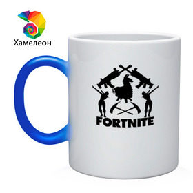 Кружка хамелеон с принтом Fortnite в Новосибирске, керамика | меняет цвет при нагревании, емкость 330 мл | floss | fortnite | game | gamer | llama | logo | игры | лама | логотип | флосс | фортнайт