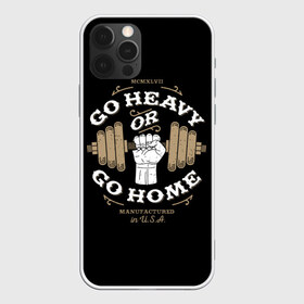 Чехол для iPhone 12 Pro Max с принтом Go heavy or go home в Новосибирске, Силикон |  | Тематика изображения на принте: bac | blue | drawing | dumbbell | fist | force | go | graphics | hand | hard | home | load | made | or | sport | usa | гантель | графика | груз | домой | идти | изготовлено | или | кулак | нагрузка | надпись | рисунок | рука | сила | синий | спорт | сша |