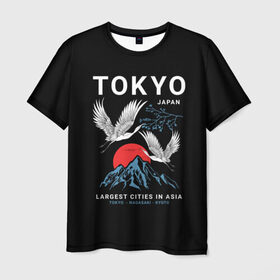 Мужская футболка 3D с принтом Tokyo в Новосибирске, 100% полиэфир | прямой крой, круглый вырез горловины, длина до линии бедер | cities | country | japan | large | most | mountains | nagasaki | tokyo | travel | большие | восход | города | горы | графика | журавли | закат | летят | нагасаки | надпись | полет | птицы | путешествия | рисунок | самые | солнце | страна