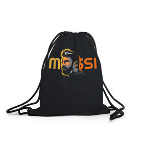 Рюкзак-мешок 3D с принтом Lionel Messi в Новосибирске, 100% полиэстер | плотность ткани — 200 г/м2, размер — 35 х 45 см; лямки — толстые шнурки, застежка на шнуровке, без карманов и подкладки | Тематика изображения на принте: 