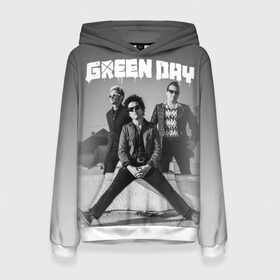 Женская толстовка 3D с принтом Green Day в Новосибирске, 100% полиэстер  | двухслойный капюшон со шнурком для регулировки, мягкие манжеты на рукавах и по низу толстовки, спереди карман-кенгуру с мягким внутренним слоем. | green day | greenday | punk | rock | грин дэй | группы | музыка | панк | рок