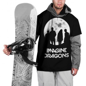 Накидка на куртку 3D с принтом Imagine Dragons в Новосибирске, 100% полиэстер |  | believer | evolve | imagine dragons | night visions | radioactive | rock | группы | имейджин драгонс | инди | музыка | рок