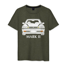 Мужская футболка хлопок с принтом Toyota Mark2 80 в Новосибирске, 100% хлопок | прямой крой, круглый вырез горловины, длина до линии бедер, слегка спущенное плечо. | mark2 80 | toyota | toyota mark2 | toyota mark2 80