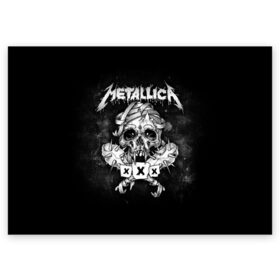 Поздравительная открытка с принтом Metallica в Новосибирске, 100% бумага | плотность бумаги 280 г/м2, матовая, на обратной стороне линовка и место для марки
 | 