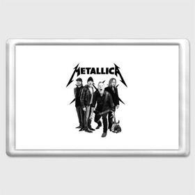 Магнит 45*70 с принтом Metallica в Новосибирске, Пластик | Размер: 78*52 мм; Размер печати: 70*45 | heavy metal | metal | metallica | группы | метал | металлика | музыка | рок | трэш метал | хєви метал