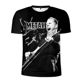 Мужская футболка 3D спортивная с принтом Metallica в Новосибирске, 100% полиэстер с улучшенными характеристиками | приталенный силуэт, круглая горловина, широкие плечи, сужается к линии бедра | heavy metal | metal | metallica | группы | метал | металлика | музыка | рок | трэш метал | хєви метал