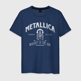 Мужская футболка хлопок с принтом Metallica в Новосибирске, 100% хлопок | прямой крой, круглый вырез горловины, длина до линии бедер, слегка спущенное плечо. | heavy metal | metal | metallica | группы | метал | металлика | музыка | рок | трэш метал | хєви метал