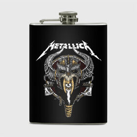 Фляга с принтом Metallica в Новосибирске, металлический корпус | емкость 0,22 л, размер 125 х 94 мм. Виниловая наклейка запечатывается полностью | heavy metal | metal | metallica | группы | метал | металлика | музыка | рок | трэш метал | хєви метал