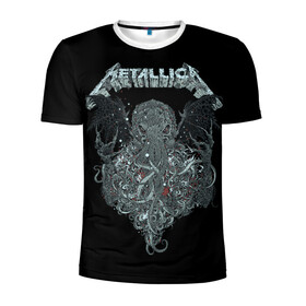 Мужская футболка 3D спортивная с принтом Metallica в Новосибирске, 100% полиэстер с улучшенными характеристиками | приталенный силуэт, круглая горловина, широкие плечи, сужается к линии бедра | heavy metal | metal | metallica | группы | метал | металлика | музыка | рок | трэш метал | хєви метал