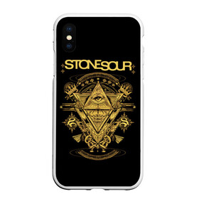 Чехол для iPhone XS Max матовый с принтом Stone Sour в Новосибирске, Силикон | Область печати: задняя сторона чехла, без боковых панелей | Тематика изображения на принте: metal | rock | slipknot | stone sour | альтернатива | группы | кори тейлор | метал | музыка | ню метал | рок