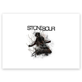 Поздравительная открытка с принтом Stone Sour в Новосибирске, 100% бумага | плотность бумаги 280 г/м2, матовая, на обратной стороне линовка и место для марки
 | metal | rock | slipknot | stone sour | альтернатива | группы | кори тейлор | метал | музыка | ню метал | рок