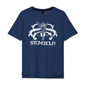 Мужская футболка хлопок Oversize с принтом Stone Sour в Новосибирске, 100% хлопок | свободный крой, круглый ворот, “спинка” длиннее передней части | metal | rock | slipknot | stone sour | альтернатива | группы | кори тейлор | метал | музыка | ню метал | рок