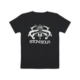 Детская футболка хлопок с принтом Stone Sour в Новосибирске, 100% хлопок | круглый вырез горловины, полуприлегающий силуэт, длина до линии бедер | metal | rock | slipknot | stone sour | альтернатива | группы | кори тейлор | метал | музыка | ню метал | рок