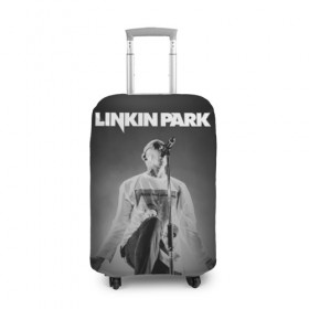 Чехол для чемодана 3D с принтом Linkin Park в Новосибирске, 86% полиэфир, 14% спандекс | двустороннее нанесение принта, прорези для ручек и колес | chester bennington | linkin park | группы | линкин парк | метал | музыка | рок | честер беннингтон