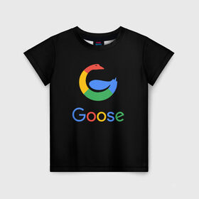 Детская футболка 3D с принтом GOOSE в Новосибирске, 100% гипоаллергенный полиэфир | прямой крой, круглый вырез горловины, длина до линии бедер, чуть спущенное плечо, ткань немного тянется | Тематика изображения на принте: android | google | gussi | андройд | гуси