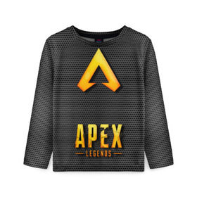 Детский лонгслив 3D с принтом APEX LEGENDS в Новосибирске, 100% полиэстер | длинные рукава, круглый вырез горловины, полуприлегающий силуэт
 | apex | apex legends | апекс | апекс легенд | апекс легендс | бой | игра | компьютерная игра | королевская битва | лучшее | онлайн игра | популярное | текстура | хит | шутер