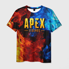 Мужская футболка 3D с принтом APEX LEGENDS в Новосибирске, 100% полиэфир | прямой крой, круглый вырез горловины, длина до линии бедер | apex | apex legends | апекс | апекс легенд | апекс легендс | бой | игра | компьютерная игра | королевская битва | лучшее | огонь | онлайн игра | популярное | текстура | хит | шутер