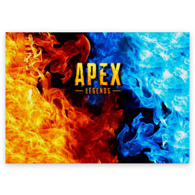 Поздравительная открытка с принтом APEX LEGENDS в Новосибирске, 100% бумага | плотность бумаги 280 г/м2, матовая, на обратной стороне линовка и место для марки
 | apex | apex legends | апекс | апекс легенд | апекс легендс | бой | игра | компьютерная игра | королевская битва | лучшее | огонь | онлайн игра | популярное | текстура | хит | шутер