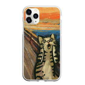 Чехол для iPhone 11 Pro Max матовый с принтом Крик котика в Новосибирске, Силикон |  | Тематика изображения на принте: cat | картина | кот | котик | котики | коты | котэ | кошак | крик | мем | приколы