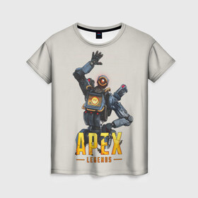 Женская футболка 3D с принтом APEX LEGENDS в Новосибирске, 100% полиэфир ( синтетическое хлопкоподобное полотно) | прямой крой, круглый вырез горловины, длина до линии бедер | apex | apex legends | апекс | апекс легенд | апекс легендс | бой | игра | компьютерная игра | королевская битва | лучшее | онлайн игра | популярное | хит | шутер