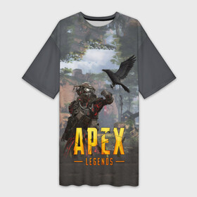 Платье-футболка 3D с принтом APEX LEGENDS в Новосибирске,  |  | apex | apex legends | апекс | апекс легенд | апекс легендс | бой | игра | компьютерная игра | королевская битва | лучшее | онлайн игра | популярное | хит | шутер
