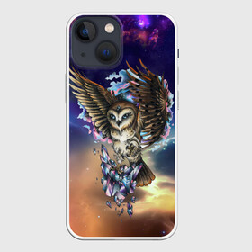 Чехол для iPhone 13 mini с принтом сова в Новосибирске,  |  | owl | галактика | звезды | космос | млечный путь | ночь | птица | сова | филин