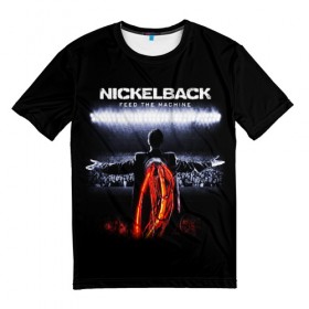 Мужская футболка 3D с принтом Nickelback в Новосибирске, 100% полиэфир | прямой крой, круглый вырез горловины, длина до линии бедер | dark horse | feed the machine | nickelback | no fixed adress | группы | метал | музыка | никлбэк | рок | хард рок | чед крюгер