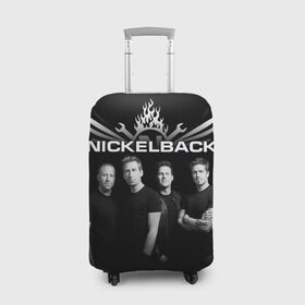 Чехол для чемодана 3D с принтом Nickelback в Новосибирске, 86% полиэфир, 14% спандекс | двустороннее нанесение принта, прорези для ручек и колес | dark horse | feed the machine | nickelback | no fixed adress | группы | метал | музыка | никлбэк | рок | хард рок | чед крюгер