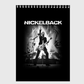 Скетчбук с принтом Nickelback в Новосибирске, 100% бумага
 | 48 листов, плотность листов — 100 г/м2, плотность картонной обложки — 250 г/м2. Листы скреплены сверху удобной пружинной спиралью | dark horse | feed the machine | nickelback | no fixed adress | группы | метал | музыка | никлбэк | рок | хард рок | чед крюгер