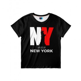 Детская футболка 3D с принтом New York City в Новосибирске, 100% гипоаллергенный полиэфир | прямой крой, круглый вырез горловины, длина до линии бедер, чуть спущенное плечо, ткань немного тянется | america | city | large | liberty | new york | sculpture | statue | symbol | usa | америка | большие | буквы | город | графика | жизни | иллюстрация | искусство | мода | нью йорк | рисунок | свободы | силуэт | символ | скульптура | статуя