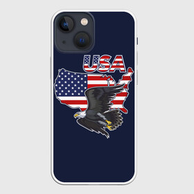 Чехол для iPhone 13 mini с принтом USA в Новосибирске,  |  | america | bald | bir | eagle | flag | stars and stripes | usa | америка | белоголовый | графика | жизни | звездно полосатый | иллюстрация | искусство | карта | контур | летит | мода | орёл | птица | рисунок | силуэт | символ