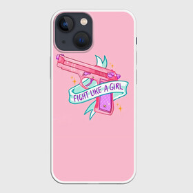 Чехол для iPhone 13 mini с принтом FIGHT LIKE A GIRL в Новосибирске,  |  | 8 марта | feminism | girl power | like a girl | venus | весна | женщины | международный женский день | подарок | феминизм