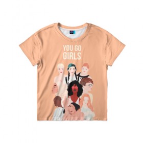 Детская футболка 3D с принтом Вперед, девчонки в Новосибирске, 100% гипоаллергенный полиэфир | прямой крой, круглый вырез горловины, длина до линии бедер, чуть спущенное плечо, ткань немного тянется | Тематика изображения на принте: 8 марта | feminism | girl power | like a girl | venus | весна | женщины | международный женский день | подарок | феминизм