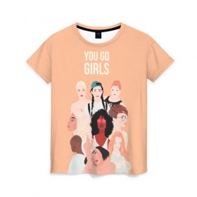 Женская футболка 3D с принтом Вперед, девчонки в Новосибирске, 100% полиэфир ( синтетическое хлопкоподобное полотно) | прямой крой, круглый вырез горловины, длина до линии бедер | 8 марта | feminism | girl power | like a girl | venus | весна | женщины | международный женский день | подарок | феминизм