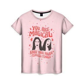 Женская футболка 3D с принтом Fearless females в Новосибирске, 100% полиэфир ( синтетическое хлопкоподобное полотно) | прямой крой, круглый вырез горловины, длина до линии бедер | 8 марта | feminism | girl power | like a girl | venus | весна | женщины | международный женский день | подарок | феминизм