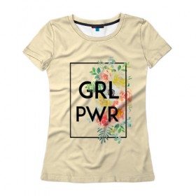 Женская футболка 3D с принтом Girl power в Новосибирске, 100% полиэфир ( синтетическое хлопкоподобное полотно) | прямой крой, круглый вырез горловины, длина до линии бедер | 8 марта | feminism | girl power | like a girl | venus | весна | женщины | международный женский день | подарок | феминизм