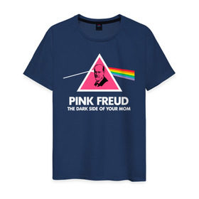 Мужская футболка хлопок с принтом Pink Freud в Новосибирске, 100% хлопок | прямой крой, круглый вырез горловины, длина до линии бедер, слегка спущенное плечо. | pink freud | sigmund freud | зигмунд фрейд | фрейд