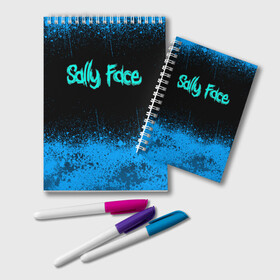 Блокнот с принтом Sally Face (19) в Новосибирске, 100% бумага | 48 листов, плотность листов — 60 г/м2, плотность картонной обложки — 250 г/м2. Листы скреплены удобной пружинной спиралью. Цвет линий — светло-серый
 | Тематика изображения на принте: face | fisher | larry johnson | mask | sally | sally face | sally fisher | демоны | духи | маска | призраки | салли | салли фейс | салли фишер | фейс