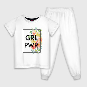 Детская пижама хлопок с принтом GRL PWR в Новосибирске, 100% хлопок |  брюки и футболка прямого кроя, без карманов, на брюках мягкая резинка на поясе и по низу штанин
 | 8 марта | feminism | girl power | like a girl | venus | весна | женщины | международный женский день | подарок | феминизм