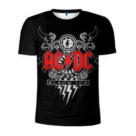 Мужская футболка 3D спортивная с принтом AC/DC в Новосибирске, 100% полиэстер с улучшенными характеристиками | приталенный силуэт, круглая горловина, широкие плечи, сужается к линии бедра | Тематика изображения на принте: ac dc | acdc | группы | метал | музыка | рок | хард рок | эйси диси | эйсидиси
