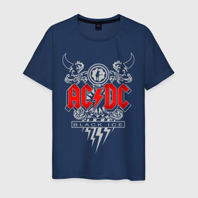 Мужская футболка хлопок с принтом AC/DC в Новосибирске, 100% хлопок | прямой крой, круглый вырез горловины, длина до линии бедер, слегка спущенное плечо. | Тематика изображения на принте: ac dc | acdc | группы | метал | музыка | рок | хард рок | эйси диси | эйсидиси
