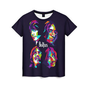 Женская футболка 3D с принтом The Beatles в Новосибирске, 100% полиэфир ( синтетическое хлопкоподобное полотно) | прямой крой, круглый вырез горловины, длина до линии бедер | beatles | the beatles | битлз | битлс | битлы | группы | джон леннон | джордж харрисон | легенды | музыка | пол маккартни | ринго старр | рок
