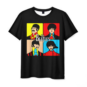 Мужская футболка 3D с принтом The Beatles в Новосибирске, 100% полиэфир | прямой крой, круглый вырез горловины, длина до линии бедер | beatles | the beatles | битлз | битлс | битлы | группы | джон леннон | джордж харрисон | легенды | музыка | пол маккартни | ринго старр | рок